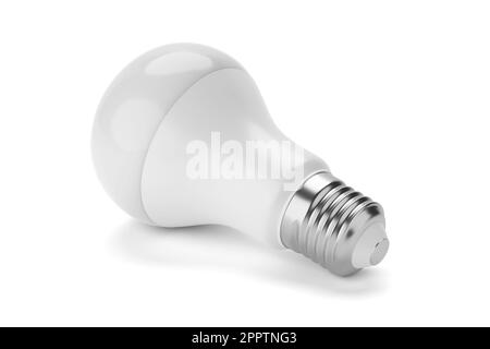 Ampoule LED isolée sur fond blanc. 3D illustration du rendu. Banque D'Images