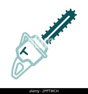 Icône vectorielle isolée pour tronçonneuse de jardin Illustration de Vecteur