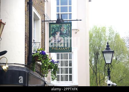 The Fox & Pheasant pub appartenant au chanteur James Blunt, Billing Street, Chelsea, Londres Banque D'Images