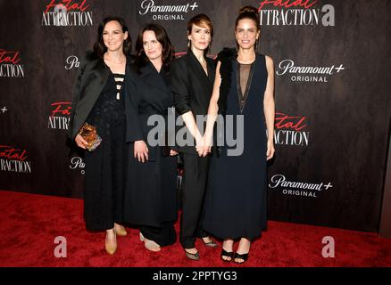 24 avril 2023 Los Angeles, Californie - Carla Gallo, Elizabeth Reaser, Sarah Paulson, Amanda Peet,. 'Los Angeles Premiere of Paramount + ''Fatal attraction''' a eu lieu au SilverScreen Theater de Los Angeles. Banque D'Images