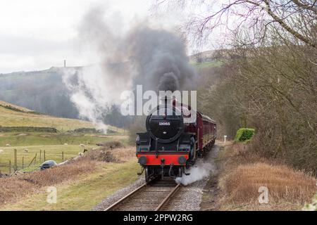 Un gala de train à vapeur sur le chemin de fer East Lancashire (ELR) Banque D'Images