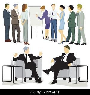 Consultation d'équipe, illustration des réunions d'affaires Illustration de Vecteur