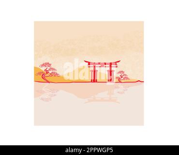 Miyajima gate à Hiroshima Illustration de Vecteur