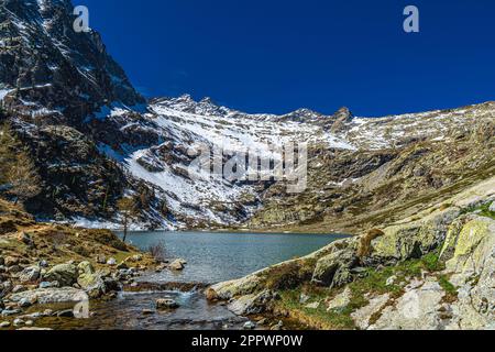 Excursion au refuge Livio Bianco, dans la haute Valle Gesso, dans la province de Cuneo, dans le sud du Piémont Banque D'Images