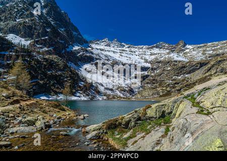 Excursion au refuge Livio Bianco, dans la haute Valle Gesso, dans la province de Cuneo, dans le sud du Piémont Banque D'Images