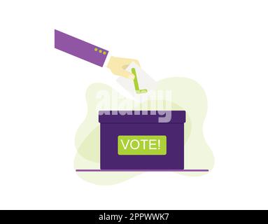 Suit main met le vote dans les urnes Illustration de Vecteur