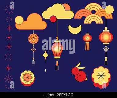Vecteur de fond du festival chinois de mi-automne Illustration de Vecteur