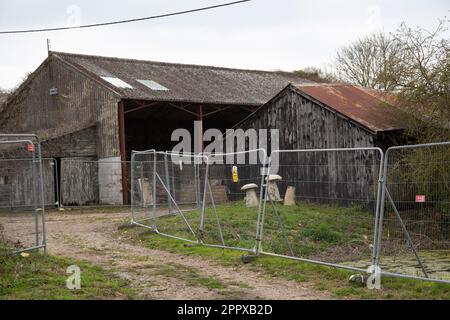 Les bâtiments abandonnés de la ferme de Woodhouse à Rivenhall Essex Banque D'Images