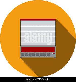 Icône vitrine réfrigérateur supermarché Illustration de Vecteur