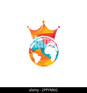 Logo King Planet Vector. Logo globe King Icon Design. Illustration de Vecteur