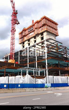 Construction du nouveau siège de Sherwin Williams au centre-ville de Cleveland, Ohio, États-Unis sur 23 février 2023. Banque D'Images