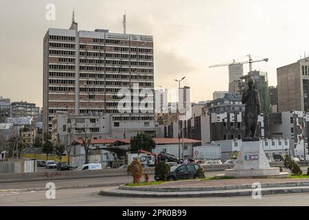 Immeuble de bureaux à Beyrouth détruit dans une explosion, Beyrouth, Liban Banque D'Images