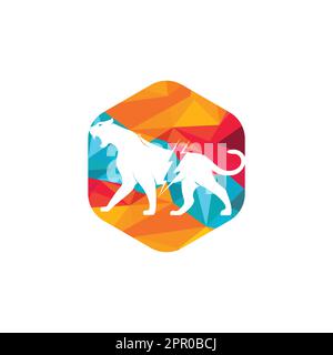 Logo Cheetah thunder Vector. Motif vectoriel du logo énergie électrique Cheetah. Illustration de Vecteur
