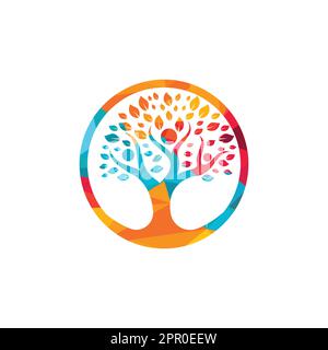 Modèle de conception de logo Creative People Tree. Illustration de Vecteur