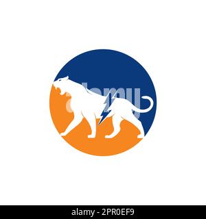 Logo Cheetah thunder Vector. Motif vectoriel du logo énergie électrique Cheetah. Illustration de Vecteur