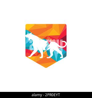 Logo Cheetah thunder Vector. Motif vectoriel du logo énergie électrique Cheetah. Illustration de Vecteur