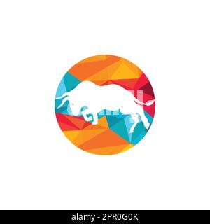 Logo Bull Vector. Modèle de conception de logo animal vecteur simple. Illustration de Vecteur