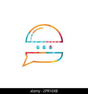 Logo Burger chat Vector. Concept de logo Food Talk. Illustration de Vecteur