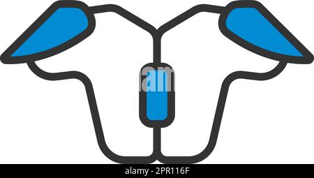 Icône de protection de la poitrine de football américain Illustration de Vecteur