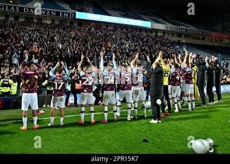 Blackburn, Royaume-Uni. 25th avril 2023. Burnley célèbre la victoire de la ligue lors du match du championnat Sky Bet à Ewood Park, Blackburn. Crédit photo à lire: Gary Oakley/Sportimage crédit: Sportimage Ltd/Alay Live News Banque D'Images