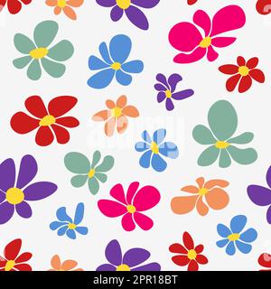 Motif de fleurs sans couture sur fond blanc Illustration de Vecteur