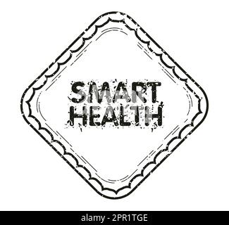 Tampon en caoutchouc vintage simple avec texte Smart Health. Illustration de Vecteur