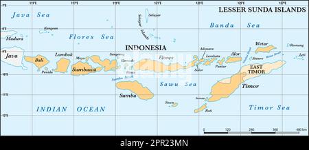 Site des petites îles de la sonde dans l'archipel malais Illustration de Vecteur