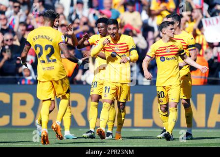 Barcelone, Espagne. Crédit : D. 23rd avril 2023. Groupe d'équipes de Barcelone (Barcelone) football/Soccer : match espagnol 'la Liga Santander' entre le FC Barcelone 1-0 Atletico de Madrid au camp Spotify Nou à Barcelone, Espagne. Credit: D .Nakashima/AFLO/Alamy Live News Banque D'Images