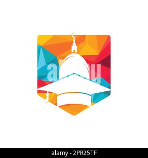 Design du logo vecteur de l'éducation islamique. Modèle de logo d'apprentissage musulman. Illustration de Vecteur