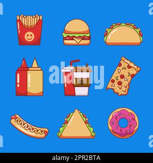 Design set fast food, illustration vectorielle Illustration de Vecteur