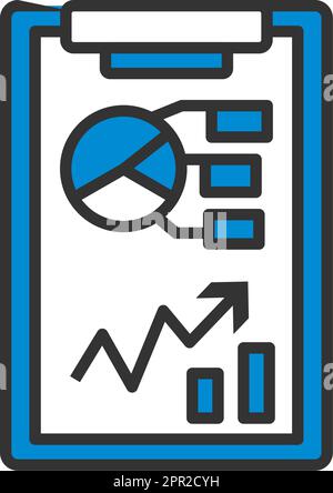 Tablette d'écriture avec icône de graphique analytique Illustration de Vecteur