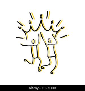Figurine stickman et logo Crown Illustration de Vecteur