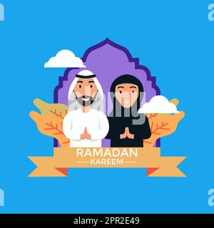 personnage de salutation de ramadan kareem Illustration de Vecteur