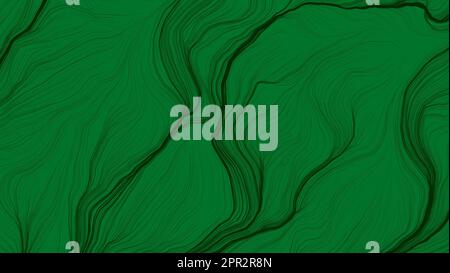 Fond de concept abstrait vert foncé. Toile de fond à rayures modernes. Rayures ondulées couleur olive sur texture sombre. Rayons lumineux au néon Banque D'Images