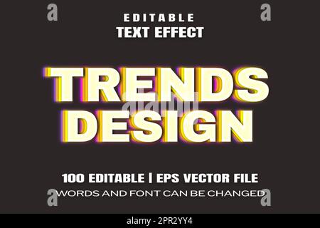 Conception des tendances des effets de texte Illustration de Vecteur