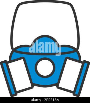 Icône du masque des gaz chimiques Illustration de Vecteur