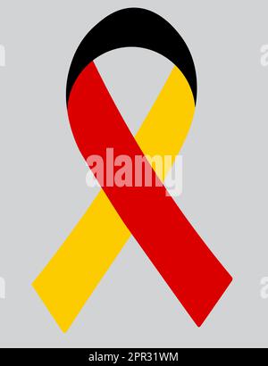 3D drapeau de l'Allemagne sur ruban. Illustration de Vecteur