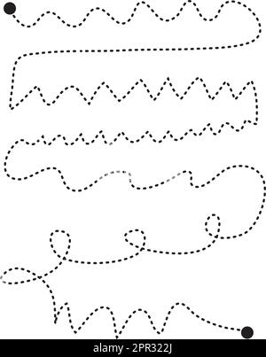 Préécriture de lignes de tracé et de formes de courbes pour les enfants d'âge préscolaire, de maternelle et de Montessori activités en illustration vectorielle Illustration de Vecteur