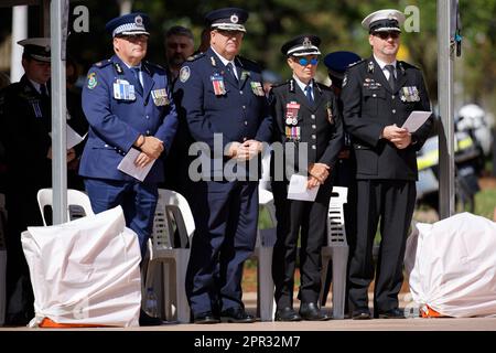 Sydney, Australie. 25th avril 2023. Commissaire de police, d'incendie et d'ambulance vu pendant le service de commémoration de la Journée de l'ANZAC au Mémorial de l'Anzac, Hyde Park Sud sur 25 avril 2023 à Sydney, Australie crédit: IOIO IMAGES/Alay Live News Banque D'Images