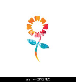 Motif de cercle de fleurs des dents pour le logo dentaire. Logo soins dentaires. Illustration de Vecteur