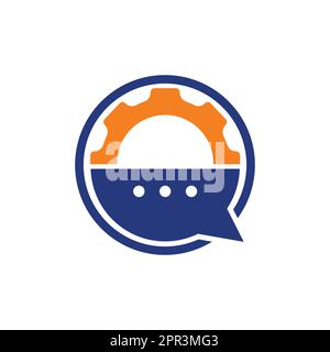 Modèle de conception de logo Gear chat Vector. Logo Gear Bubble chat Vector. Illustration de Vecteur