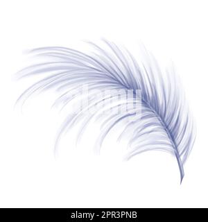 Élégante et douce plume bleue de cygne, d'oie. Élément décoratif pour costumes de théâtre, tenues de carnaval, chapeaux, bouquets de fleurs et souvenirs. Banque D'Images
