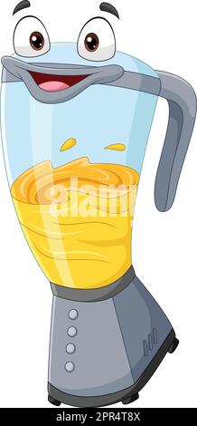 Dessin animé sourire drôle personnage de mélangeur Illustration de Vecteur