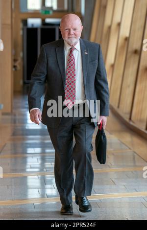 Colin Beattie, ancien trésorier du SNP, au Parlement écossais, à Édimbourg. Date de la photo: Mercredi 26 avril 2023. Banque D'Images