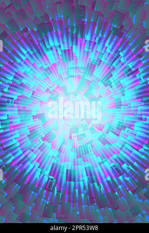 explosion radiale abstraite de couleurs fond bleu et violet Banque D'Images