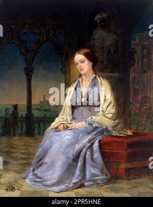 Margaret Fuller. Portrait de l'écrivain américaine et défenseure des droits des femmes, Sarah Margaret Fuller (1810-1850) par Thomas Hicks, huile sur toile, 1848 Banque D'Images