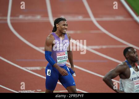 Alex Haydock-Wilson participant aux 400 mètres des championnats européens d'athlétisme à Munich 2022. Banque D'Images