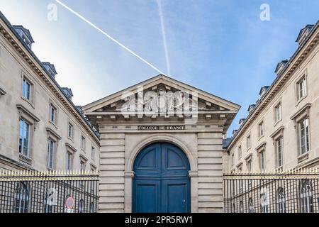 Vue extérieure du collège de paris, de l'université de la sorbonne, de paris, en france Banque D'Images