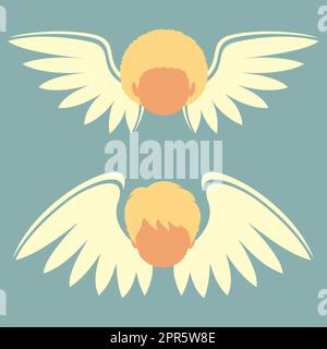 illustration vectorielle de l'ange cupid avec ailes Banque D'Images