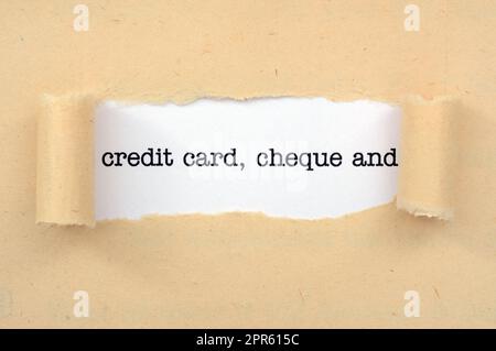 Carte de crédit, vérifiez Banque D'Images